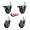 Service Caster 3.5'' Thermo Rubber Wheel Swivel 7/16'' Grip Ring Stem Caster Set 2 Brake, 4PK SCC-GR20S3514-TPRB-PLB-716138-2-S-2 - alternate 5